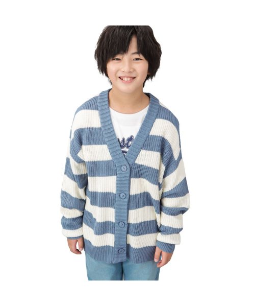 MAC HOUSE(kid's)(マックハウス（キッズ）)/NAVY ネイビー Vネックカーデアンサンブル MH627－802/ブルー