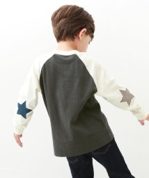 devirock(デビロック)/エルボーパッチ 長袖Tシャツ 子供服 キッズ 男の子 女の子 トップス 長袖Tシャツ ロンT 綿100% 吸汗/オフホワイト系3