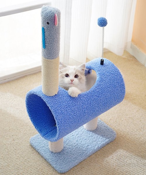 aimoha(aimoha（アイモハ）)/動物形キャットタワー猫用おもちゃ/ブルー