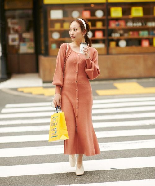 フロント釦マーメイドニットワンピース プロポーション ボディドレッシング Proportion Body Dressing Magaseek