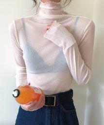 shopnikoniko(ショップにこにこ)/メロウ袖 タートルネック シアートップス ma 【即納】 トップス 長袖 シアー ハイネック インナー 透け感 メロウトップス メロートップス メロウ襟 レディ/ホワイト