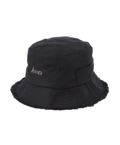 AVIREX(AVIREX)/LINEN BACKET HAT/ リネンバケットハット/ブラック