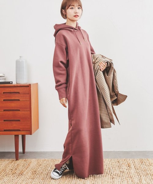 セール Web限定 着丈が選べる Cvc裏起毛フーディーパーカーマキシワンピース コーエン Coen Magaseek