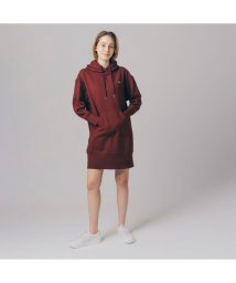 LACOSTE(ラコステ)/裏毛スウェットフーディワンピース/ワインレッド