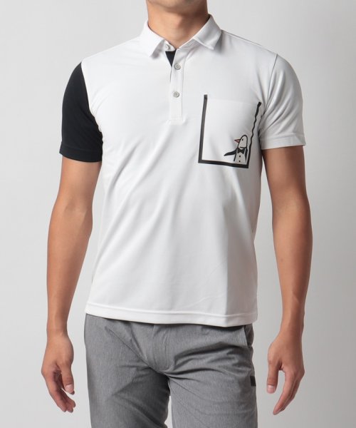 Munsingwear(マンシングウェア)/『Capsule』3colors Penguinバイカラー半袖シャツ【アウトレット】/ホワイト