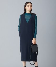 ICB（LARGE SIZE）(ICB（大きいサイズ）)/【洗える】ライトダブルクロス ジャンパースカート ワンピース/ネイビー系［WEB限定］