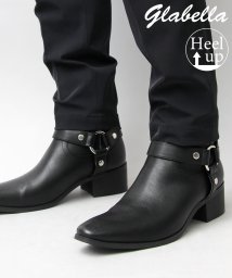 glabella/glabella グラベラ ハイヒール ハーネス ブーツ ドレスブーツ サイドジップ ヒールブーツ メンズブーツ 黒 ブラック シンプル/504863461