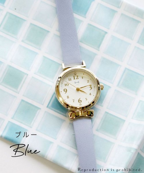 nattito(ナティート)/【メーカー直営店】腕時計 レディース リュバン リボン ストーン 可愛い フィールドワーク ASS152/ブルー