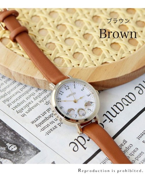 nattito(ナティート)/【メーカー直営店】腕時計 レディース ユールン スイサイ アニマル 可愛い フィールドワーク ASS155/ブラウン