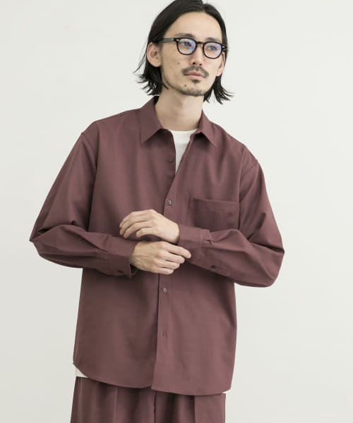 URBAN RESEARCH(アーバンリサーチ)/WASHABLEウールレギュラーシャツ/BURGUNDY