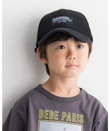 BeBe(ベベ)/コーデュロイ ネーム ロゴ 刺繍 キャップ (52~56cm)/ブラック