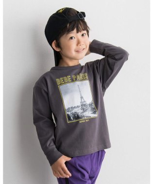 BeBe/モノクロ フォト プリント ビッグ Tシャツ (90~150cm)/504840415