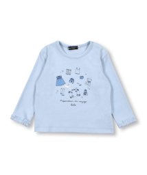 BeBe(ベベ)/ベアフライス 旅の持ち物 プリント Tシャツ ベビー (80~90cm)/ブルー