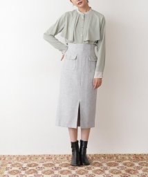 N Natural Beauty Basic(エヌナチュラルビューティベーシック)/ツイードポケットタイトスカート《S Size Line》/ライトグレー