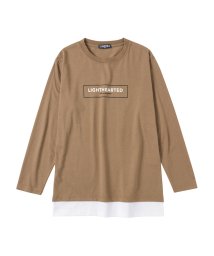 MAC HOUSE(kid's)(マックハウス（キッズ）)/T－GRAPHICS ティーグラフィックス フェイクレイヤードロングスリーブTシャツ EJ225－KB217/ブラウン