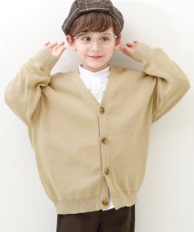 devirock(デビロック)/洗える ビッグシルエット コットンニットカーディガン 子供服 キッズ 男の子 女の子 トップス カーディガン 綿100%/ベージュ