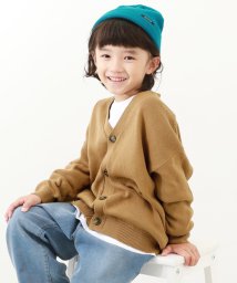 devirock(デビロック)/洗える ビッグシルエット コットンニットカーディガン 子供服 キッズ 男の子 女の子 トップス カーディガン 綿100%/ライトブラウン