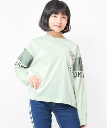 RiCO SUCRE(リコ シュクレ)/袖メッシュ切り替えロングTシャツ/ミント