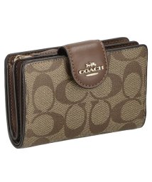 COACH(コーチ)/コーチ C0082 二つ折り財布 MEDIUM CORNER ZIP WALLET 小銭入れ付 シグネチャー レディース/ベージュ