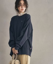 coen(coen)/【WEB限定】定番のUSAコットン使用。チビ刺繍裏毛スウェット/NAVY