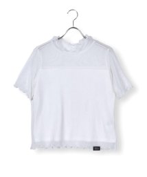 ZIDDY(ジディー)/【 ニコ☆プチ 掲載 】 チュール シアー ハイネック Tシャツ (130~16/ホワイト