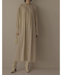 Re:EDIT(リエディ)/[2022A/W COLLECTION][低身長/高身長サイズ有]ポーラタックデザインシャツワンピース/ベージュ