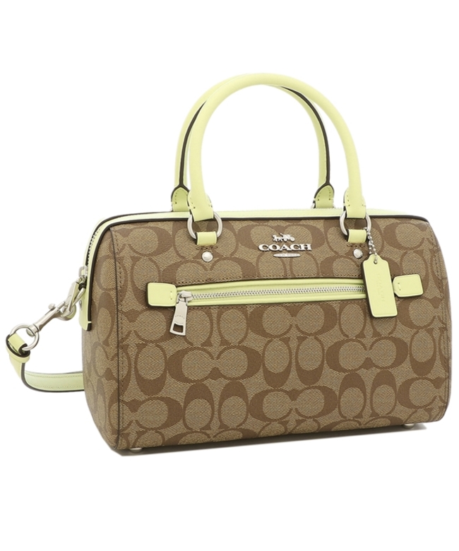 コーチ アウトレット ハンドバッグ シグネチャー ショルダーバッグ ベージュ イエロー レディース COACH 83607 SVUFH