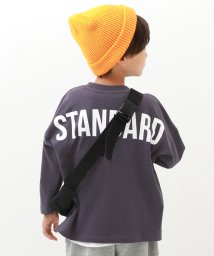 devirock(デビロック)/フットボール バックプリント 長袖Tシャツ 子供服 キッズ 男の子 女の子 トップス 長袖Tシャツ ロンT 綿100% 吸汗 ゆるっと シルエット/グレー系1