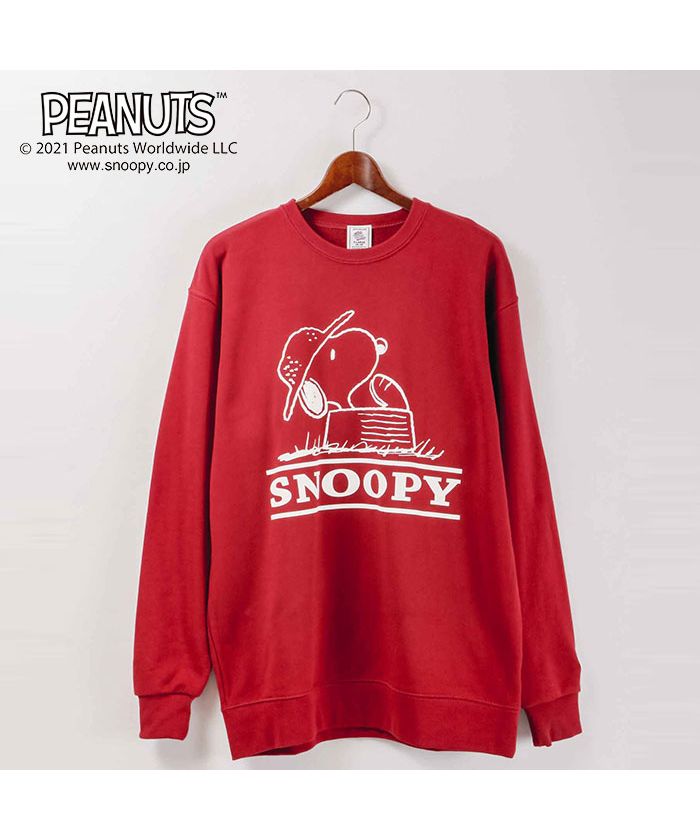 PEANUTS×JEMORGANコラボ 9.7oz裏毛SNOOPYスウェットクルーネックトレーナー スヌーピーヘビーウエイトスウェット　キャラクター
