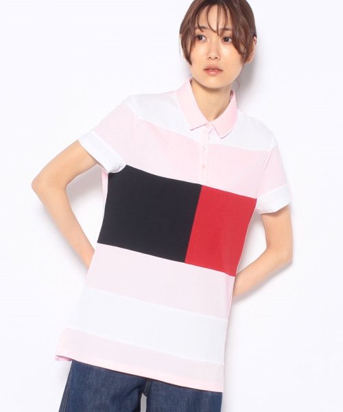 TOMMY HILFIGER(トミーヒルフィガー)/W HERITAGE FLYNN COLORBLOCK POLO/ピンク系その他