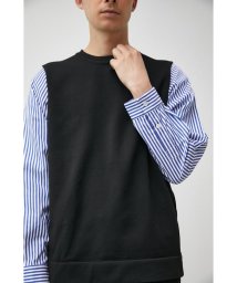AZUL by moussy(アズールバイマウジー)/SHIRT LAYERED KNIT TOPS/柄BLK5