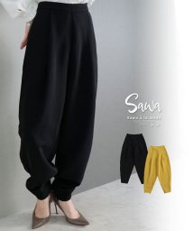 Sawa a la mode(サワアラモード)/穿くだけで美しいワンタックパンツ/ブラック
