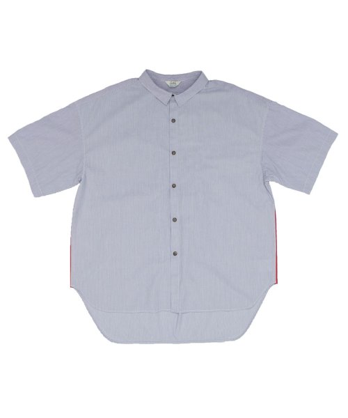 SUNNY SMITH(サニースミス)/Oxsmith High Count Over Half Slv Shirt/ブルー