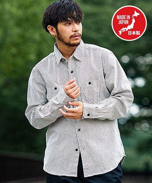 SB select 日本製ヒッコリーワークシャツ シャツ メンズ ブランド 
