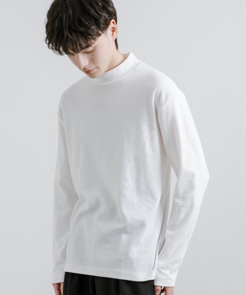 カットソー ハイネック モックネック メンズ レディース スムース 長袖 Tシャツ ロンt 無地 ボトル カジュアル シンプル きれいめ インナー 透けにくい ロッキーモンロー Rocky Monroe Magaseek