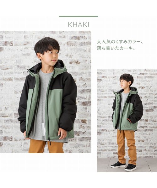 MAC HOUSE(kid's)(マックハウス（キッズ）)/NAVY ネイビー オールウェザー中綿パーカー 3442745K/カーキ