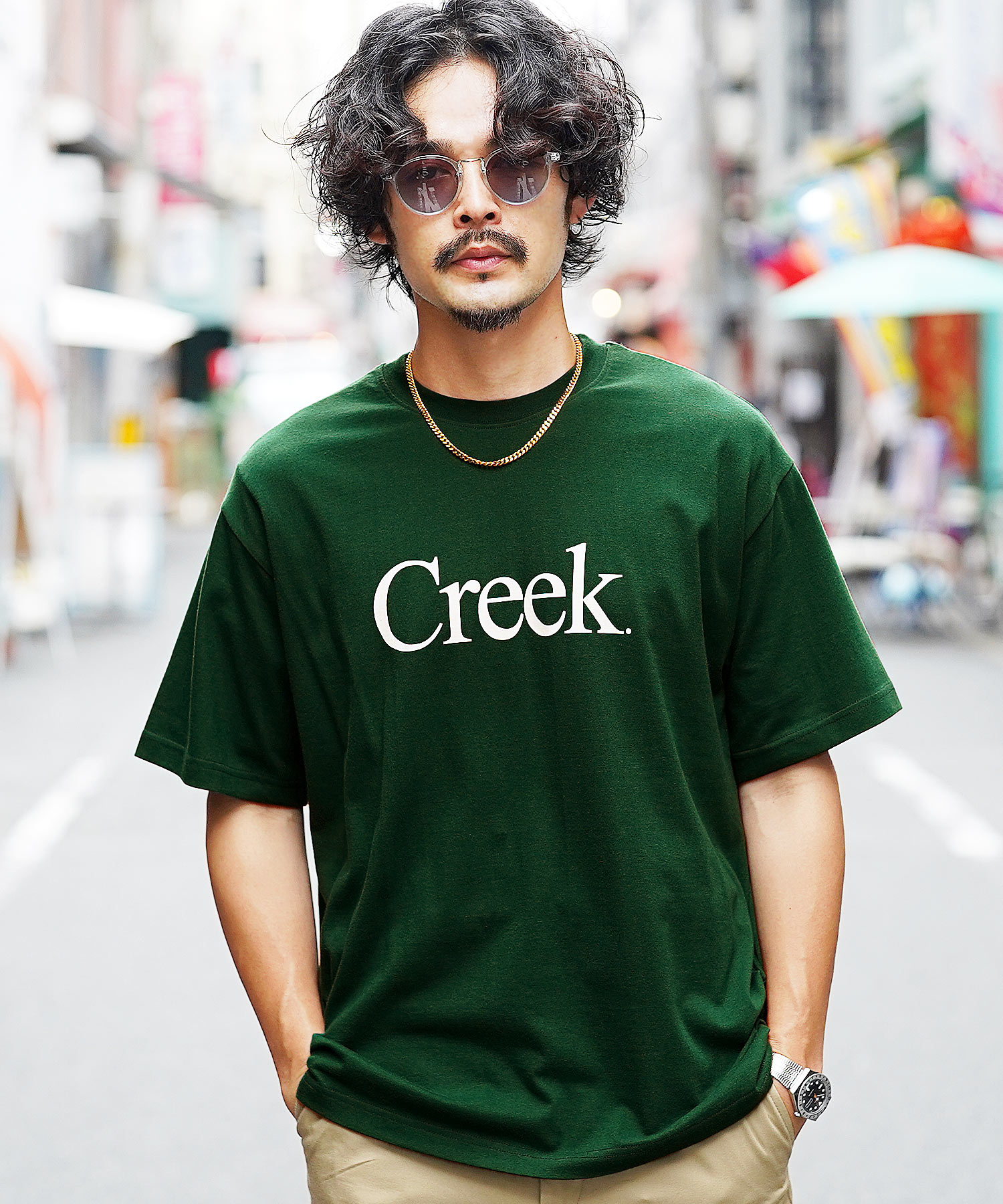 CreekプリントロゴTシャツ / Tシャツ メンズ おしゃれ ティーシャツ 半袖 カットソー トップス クルーネック