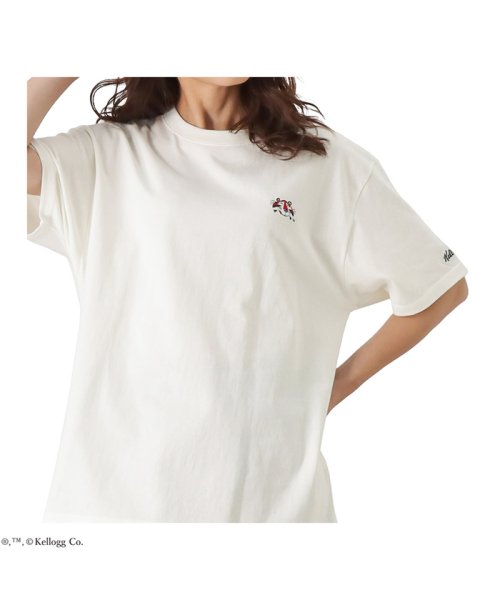 MAC HOUSE(women)(マックハウス（レディース）)/Kellogg’s ケロッグ 半袖Tシャツ ワンポイント刺繍トニー柄 13396305E/ホワイト