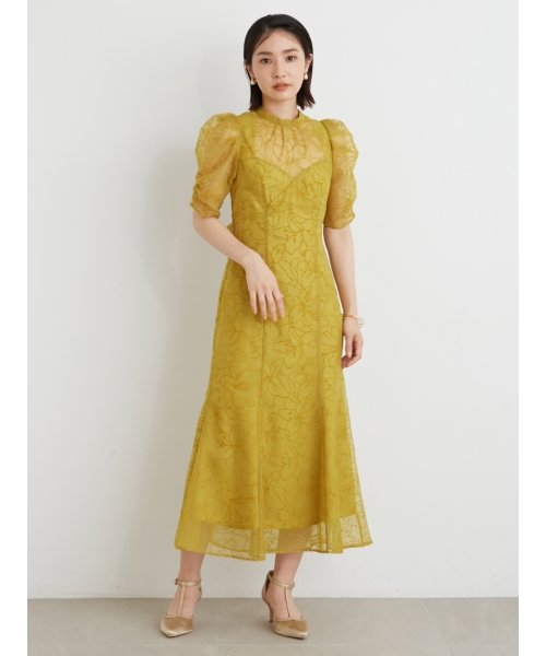 ソフトオーガンジーlilyフロッキードレス リリー ブラウン Lily Brown Magaseek