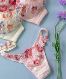 fran de lingerie(フランデランジェリー)/GRACE Flower Petal グレースフラワーペタル コーディネートTバック(タンガ)/ピンク系1