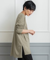 coca(コカ)/シルキーコットンテールカットボーダーカットソー/KHAKI