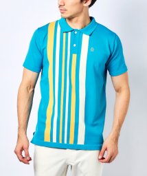Munsingwear(マンシングウェア)/SUNSCREENストライプパネルニット半袖シャツ【アウトレット】/ブルー