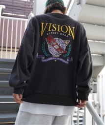 VENCE　EXCHANGE(ヴァンス　エクスチェンジ)/VISION STREET WEAR ビジョンストリートウェア スケボー刺繍トレーナー/チャコールグレー