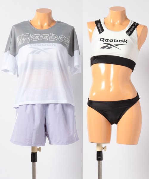 VacaSta Swimwear(バケスタ　スイムウェア（レディース）)/【REEBOK】切り替えTシャツ４点セット/グレー
