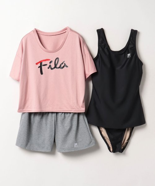 FILA(フィラ（スイムウェア）)/【フィラ】ロゴＴシャツ４点セット/ピンク