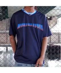 1111clothing(ワンフォークロージング)/別注 tシャツ メンズ メッシュtシャツ レディース ビッグtシャツ メッシュ オーバーサイズ 半袖 ロゴ 刺繍 ゆったり 大きめ クルーネック 白 黒 紺 グ/ネイビー