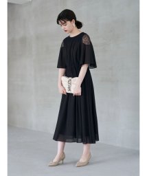 YECCA VECCA(イェッカ　ヴェッカ)/レース×シフォンドレス/チャコールグレー