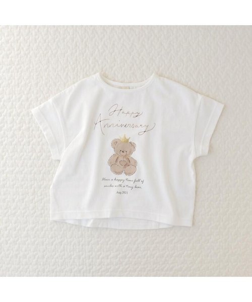 apres les cours(アプレレクール)/tiny bear 1st anniversary Tシャツ/オフホワイト
