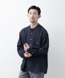 WORK ABOUT(WORK ABOUT)/【WORK ABOUT/ワークアバウト】NORMANDY SHIRT バンドカラー スタンドカラー/ダークネイビー