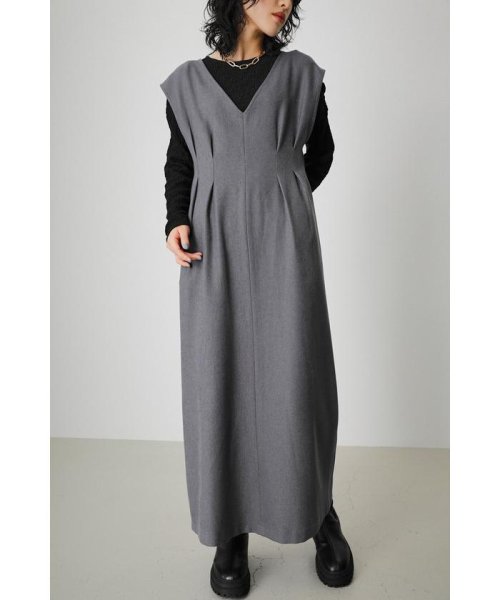 AZUL by moussy(アズールバイマウジー)/WAIST TUCK ONEPIECE/GRY